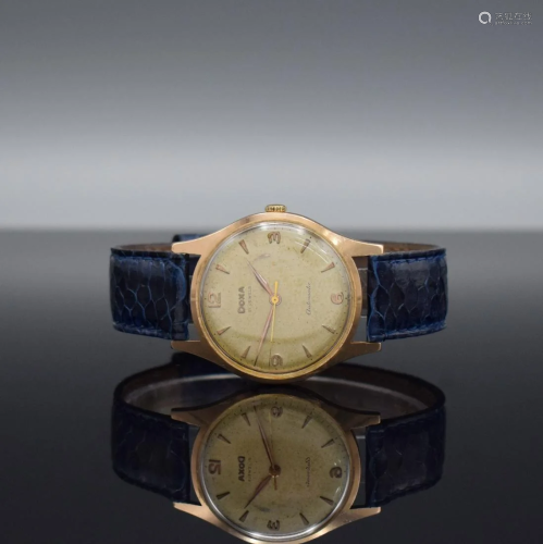 DOXA 14k pink gold gents wristwatch