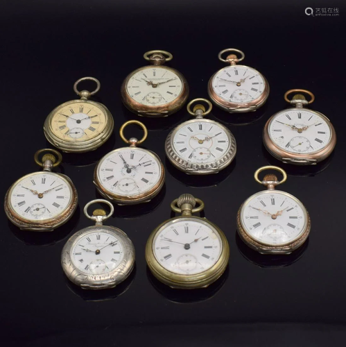 Set of 10 pocket watches