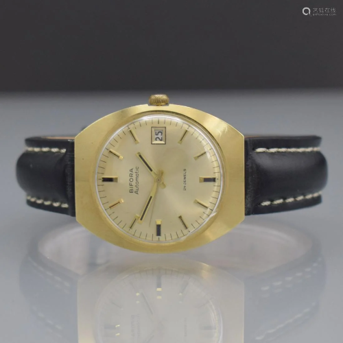 BIFORA 14k yellow gold gents wristwatch