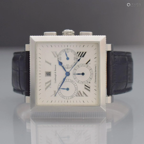 LINDBURGH & BENSON Squarematic big gents wristwatch