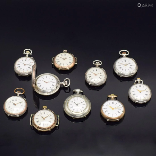 Set of 10 ladies pocket watches