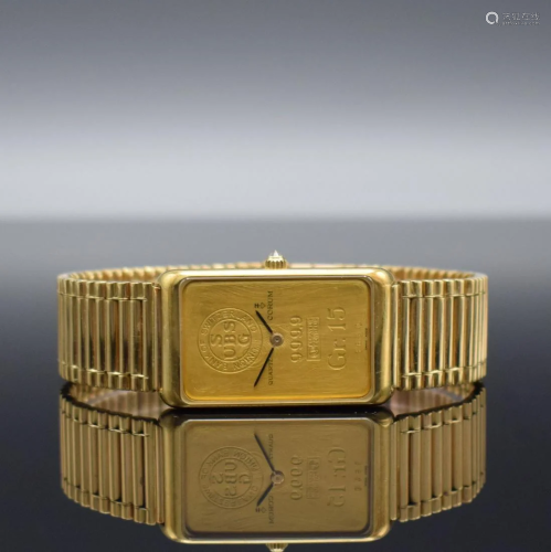 CORUM gents wristwatch in form of a 15g gold bar