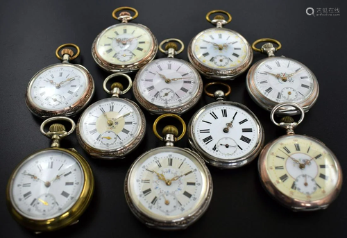 Set of 10 pocket watches, Switzerland around 1860 -