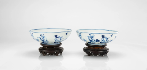 Qing - A Pair Of Blue And White 