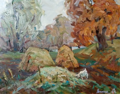 NO RESERVE Oil painting Autumn morning Kalenyuk Alex