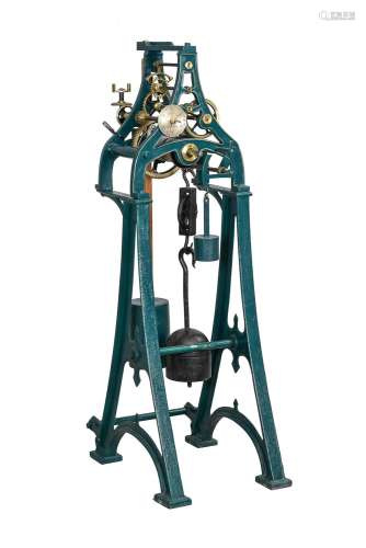 A Victorian cast iron turret timepiece formerly installed at...