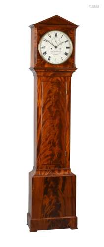 A Victorian figured mahogany eight-day precision longcase cl...