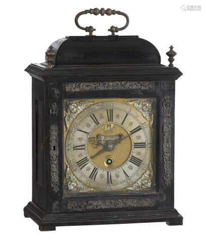 A rare William III ebonised table timepiece with alarm