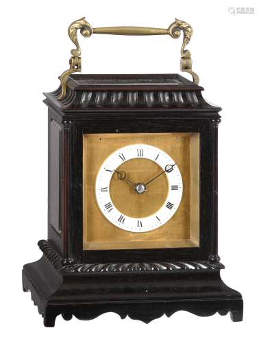 An ebonised carriage clock
