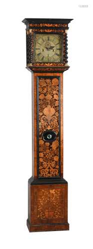 A William III walnut and floral marquetry longcase clock of ...