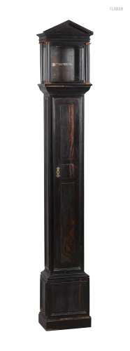 Y A Charles II style small ebony architectural longcase cloc...