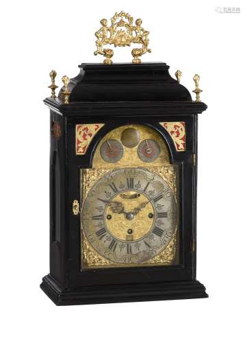 An Austrian ebonised quarter-striking table clock