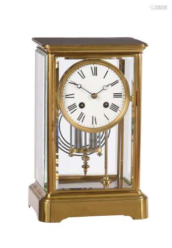 A French gilt brass four-glass mantel clock