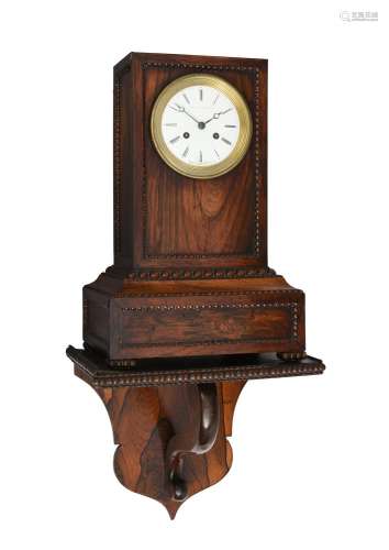 Y A French Louis Philippe rosewood mantel clock and wall bra...