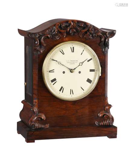 Y A Victorian rosewood quarter striking table clock