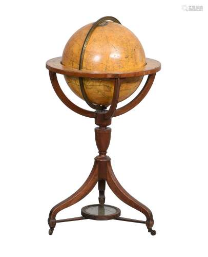 A Regency fifteen inch celestial library globe