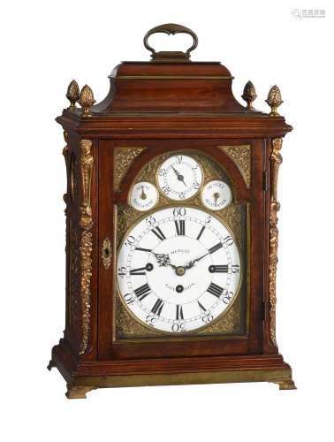 A George III gilt brass mounted musical table clock