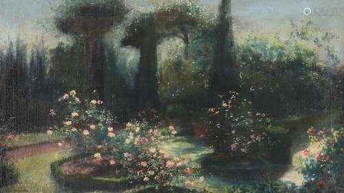 Tom Mostyn (British 1864-1930), Garden in full bloom