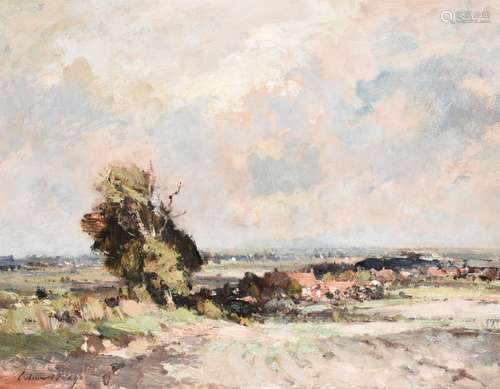 λ Edward Seago (British 1910-1974), Landscape near Martham, ...