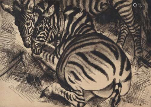 λ Dame Laura Knight (British 1877-1970), Zebras