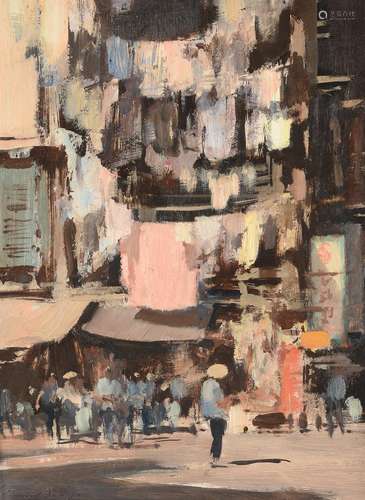 λ Edward Seago (British 1910-1974), Street in Hong Kong