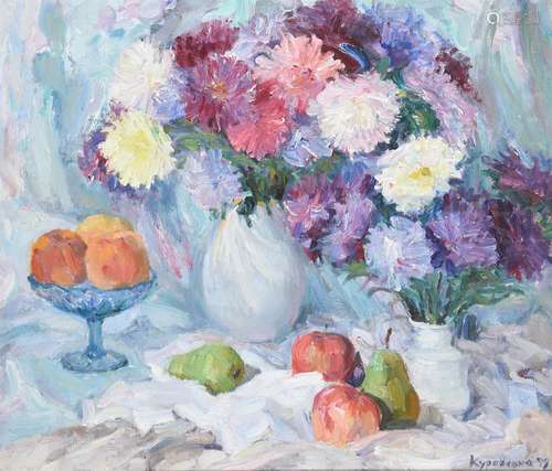 Lena Kurovska (Ukranian b. 1969), Still life of flowers, app...