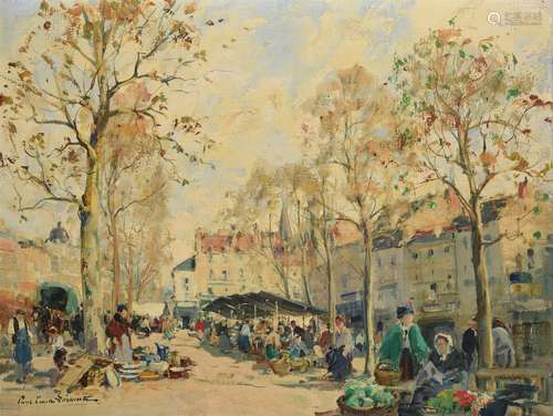 Paul Emile Lecomte (French 1877-1950), Scène de marché