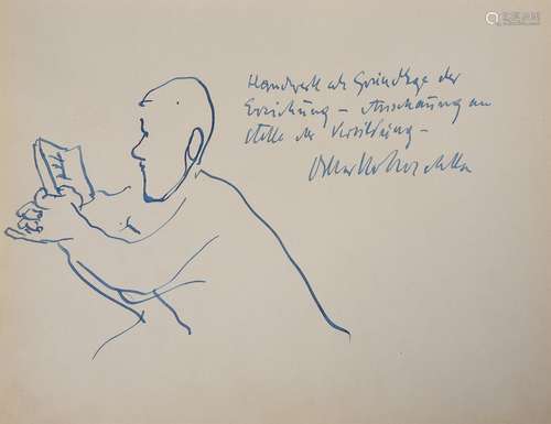 λ Oskar Kokoschka (Austrian 1886-1980), Reading - A self por...