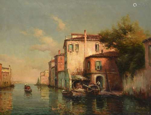 λ Noel Georges Bouvard (French 1912-1975), Gondolas, A Venet...