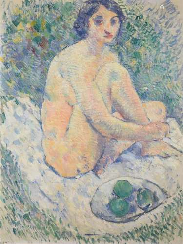 Follower of Henri Lebasque (20th century), Jeune femme a la ...