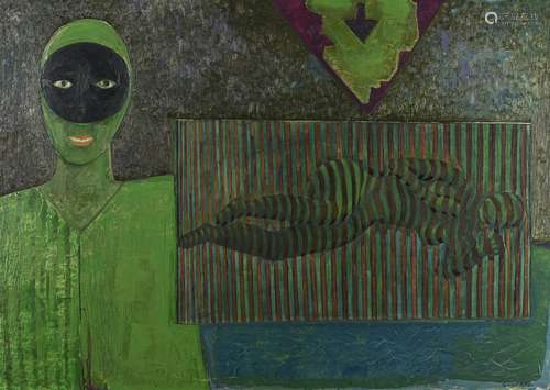 λ Gerard Dillon (Irish 1916-1971), Masked figure and nude