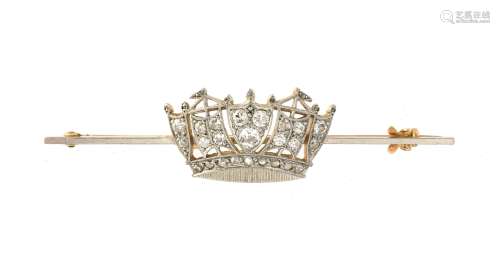 An Edwardian Naval crown sweetheart brooch