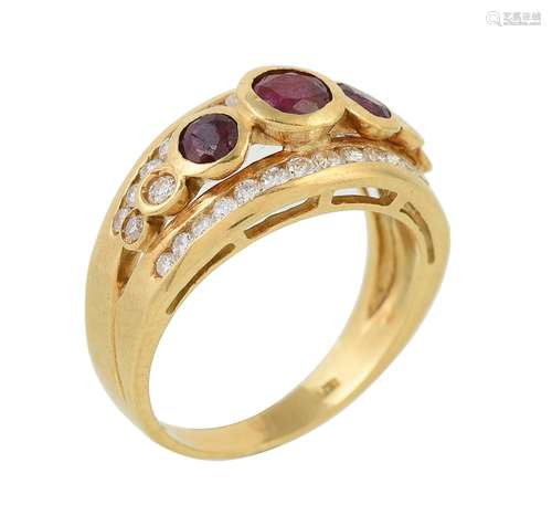 A ruby and diamond dress ring