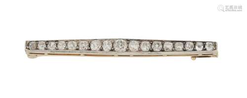 A late Victorian diamond bar brooch
