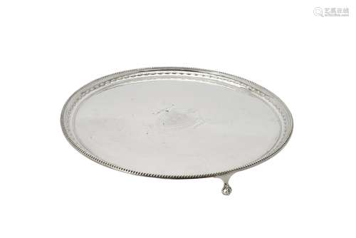 A silver circular salver by James Dixon & Son