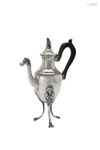 An Italian silver coffee pot