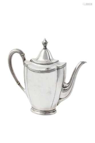 Y A Swedish silver shaped oval coffee pot