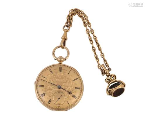 Dent, London, 18 carat gold open face pocket watch