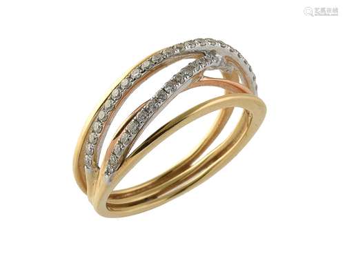 A diamond set two colour ring