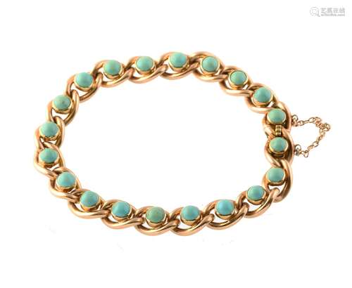 A late Victorian turquoise bracelet