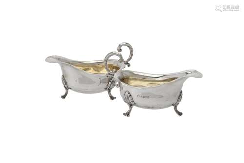 A pair of shaped oval sauce boats by Jenkins & Timm