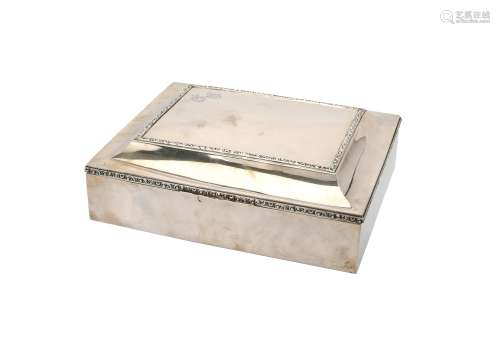 A Hungarian silver rectangular cigar box