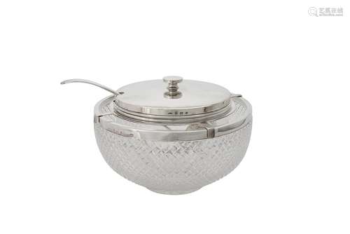 A silver mounted cut glass caviar bowl by Asprey & Co. Ltd.