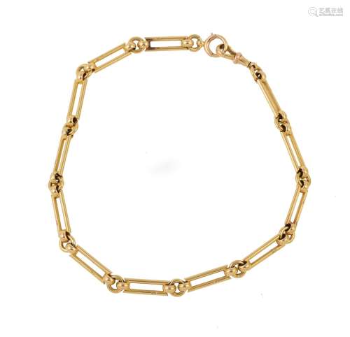 A late 19th century 18 carat gold fancy link Albert chain