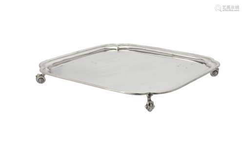 A silver shaped square salver by Viner's Ltd.