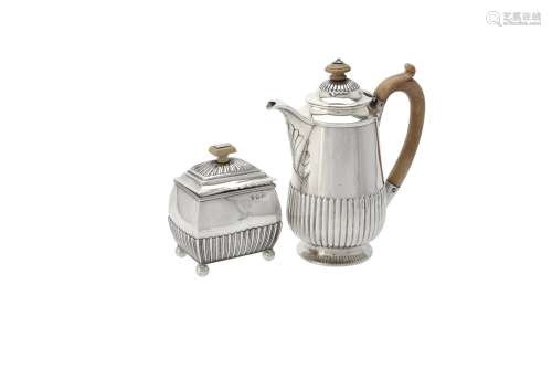 Y A Victorian silver half lobed bachelor's tea pot by Freder...