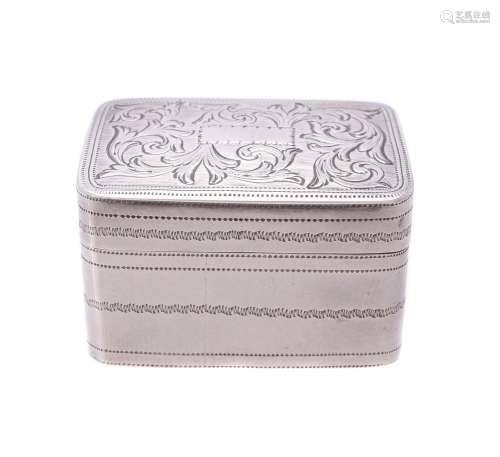 A late William IV silver rectangular nutmeg grater by Joseph...