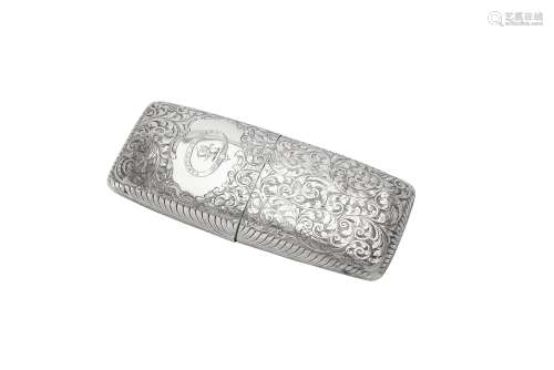 A Victorian silver cigar case by Nathaniel Mills