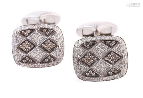 A pair of diamond cufflinks by Mouawad