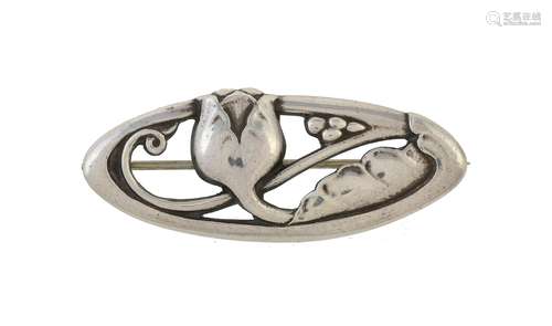 A 1950s silver brooch by Georg Jensen, No 178